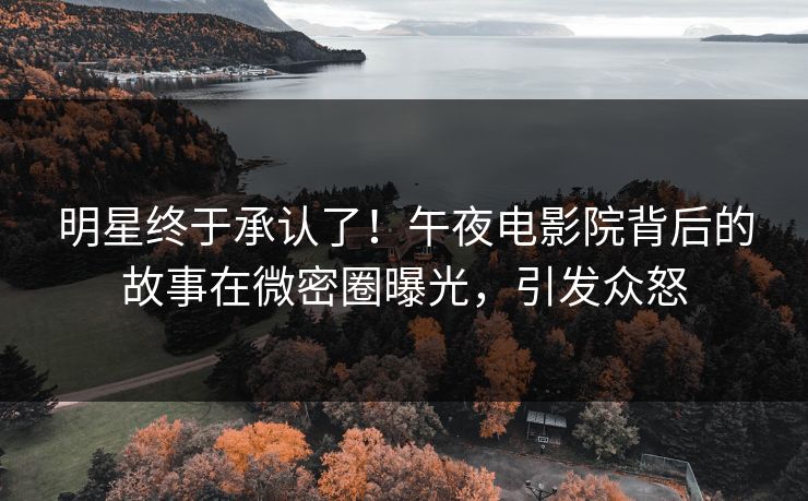 明星终于承认了！午夜电影院背后的故事在微密圈曝光，引发众怒