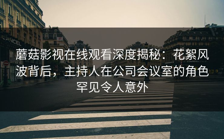 蘑菇影视在线观看深度揭秘：花絮风波背后，主持人在公司会议室的角色罕见令人意外