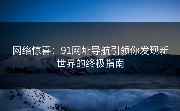 网络惊喜：91网址导航引领你发现新世界的终极指南